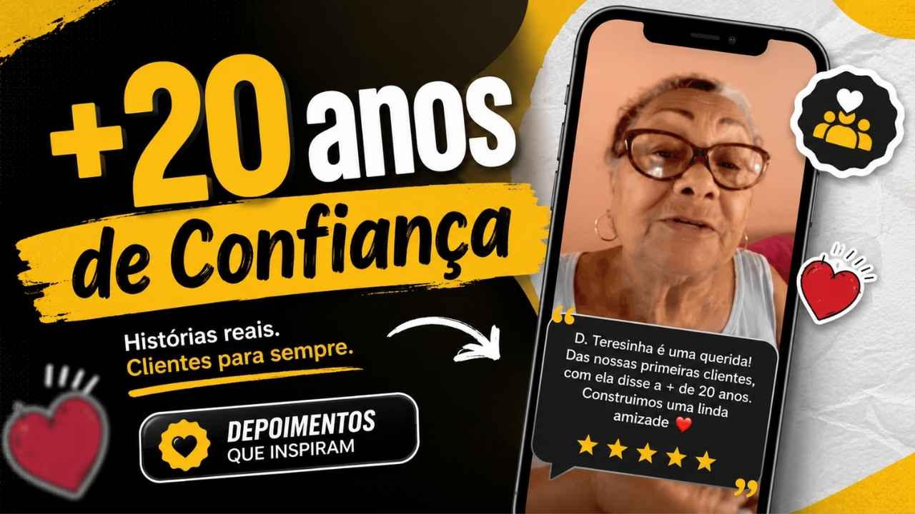 Vídeo depoimento de Dona Terezinha, cliente há mais de 20 anos da Ping Online, recomendando o empréstimo consignado com segurança e atendimento humano