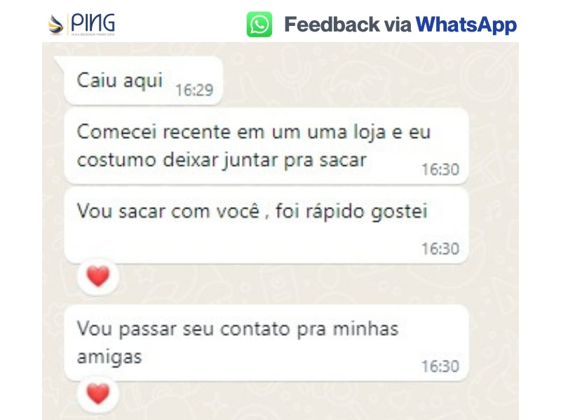 Feedback real via WhatsApp sobre liberação de crédito